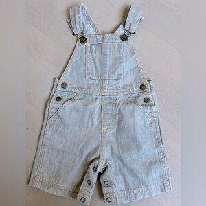 Petit Bateau short denim overalls size 12 months